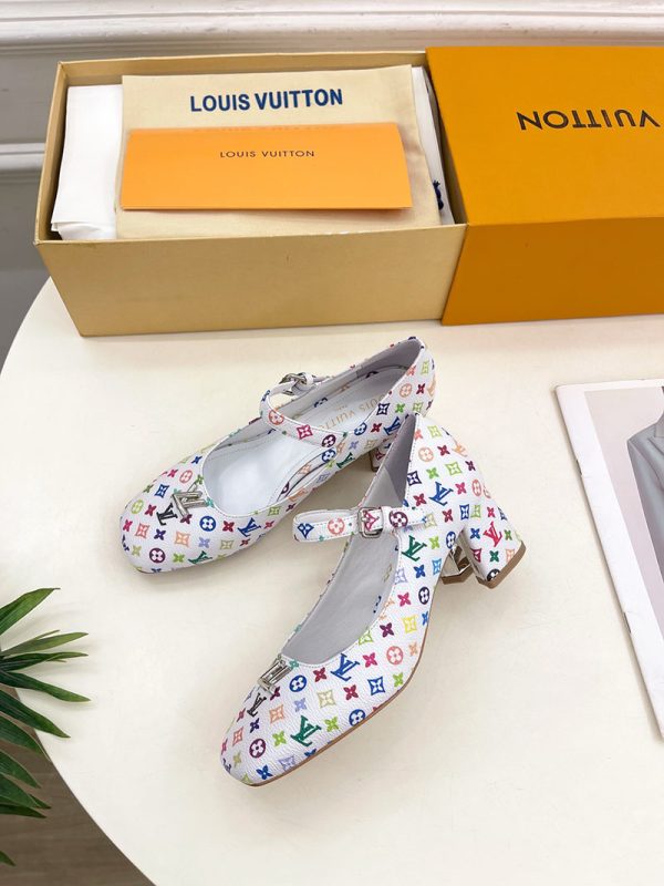 ルイヴィトン 靴 LV メリージェーン パンプス レディース ヒール 5.5cm lv303370 マルチカラー N品 メリージェーン 靴 店舗 - 画像 (8)