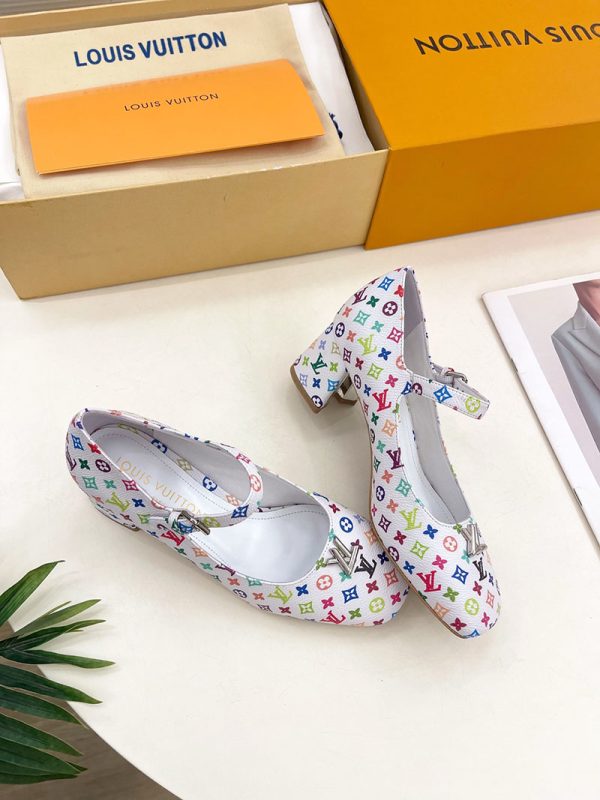 ルイヴィトン 靴 LV メリージェーン パンプス レディース ヒール 5.5cm lv303370 マルチカラー N品 メリージェーン 靴 店舗 - 画像 (7)