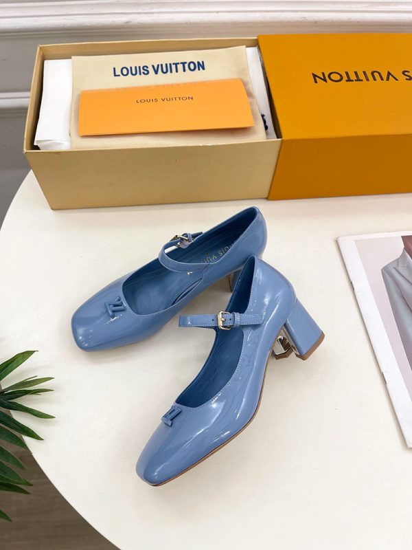 ルイヴィトン 靴 LV メリージェーン パンプス レディース ヒール 5.5cm lv303373 ブルー N品 メリージェーン 靴 コーデ - 画像 (8)