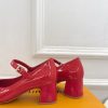 ルイヴィトン 靴 LV メリージェーン パンプス レディース ヒール 5.5cm lv303375 レッド N品 メリージェーン 靴 コーデ - 画像 (4)