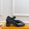 ルイヴィトン 靴 LV メリージェーン パンプス レディース ヒール 5.5cm lv303377 ブラック N品  メリージェーン 靴 ブランド - 画像 (9)