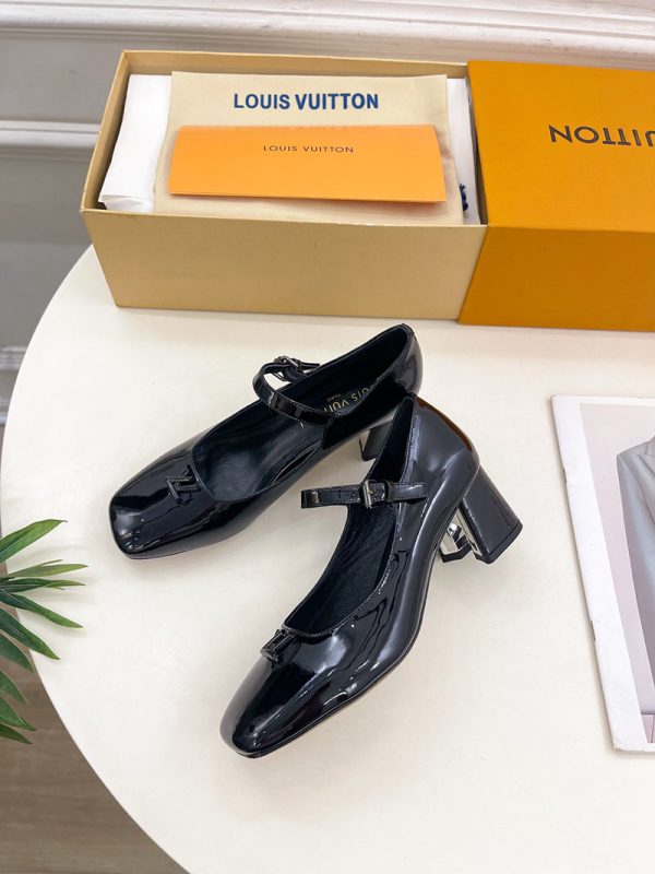 ルイヴィトン 靴 LV メリージェーン パンプス レディース ヒール 5.5cm lv303377 ブラック N品  メリージェーン 靴 ブランド - 画像 (7)