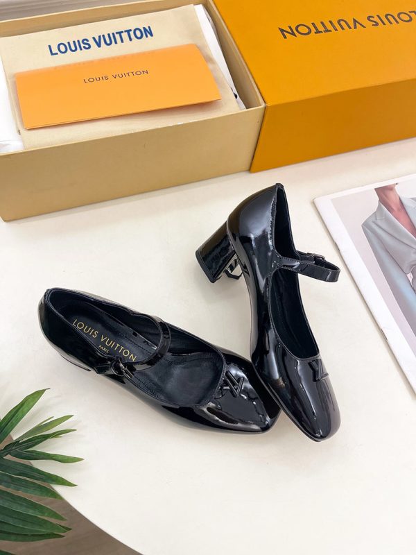 ルイヴィトン 靴 LV メリージェーン パンプス レディース ヒール 5.5cm lv303377 ブラック N品  メリージェーン 靴 ブランド - 画像 (6)