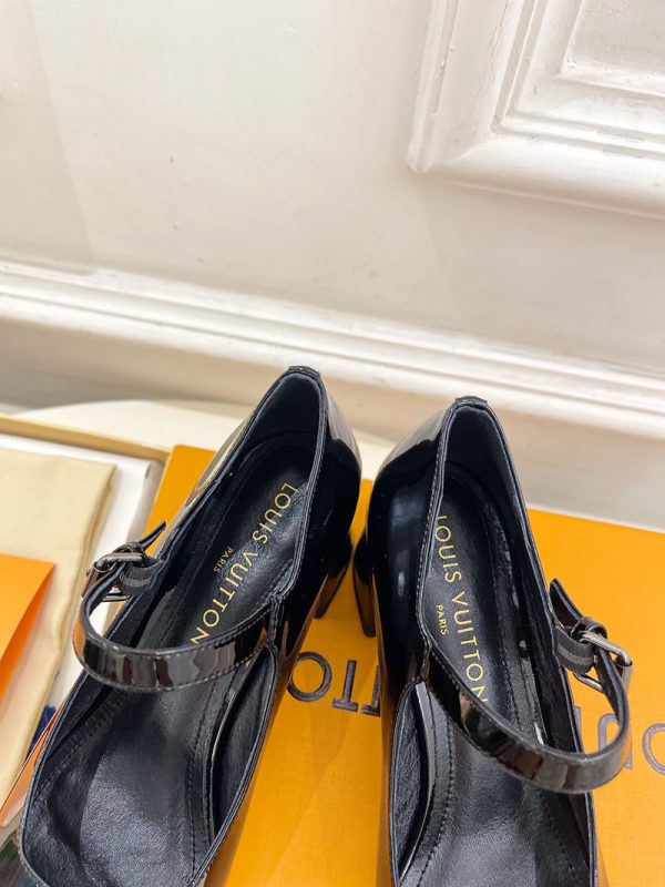 ルイヴィトン 靴 LV メリージェーン パンプス レディース ヒール 5.5cm lv303377 ブラック N品  メリージェーン 靴 ブランド - 画像 (4)