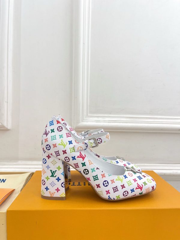 ルイヴィトン 靴 LV メリージェーン パンプス レディース ヒール 9cm lv303378 マルチカラー N品 メリージェーン 流行り いつまで - 画像 (9)