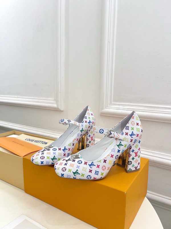ルイヴィトン 靴 LV メリージェーン パンプス レディース ヒール 9cm lv303378 マルチカラー N品 メリージェーン 流行り いつまで - 画像 (8)