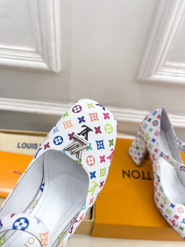 ルイヴィトン 靴 LV メリージェーン パンプス レディース ヒール 9cm lv303378 マルチカラー N品 メリージェーン 流行り いつまで - 画像 (5)