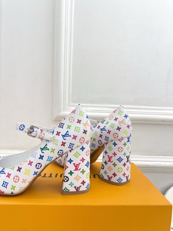 ルイヴィトン 靴 LV メリージェーン パンプス レディース ヒール 9cm lv303378 マルチカラー N品 メリージェーン 流行り いつまで - 画像 (4)
