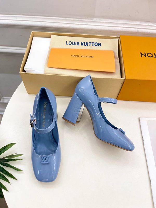 ルイヴィトン 靴 LV メリージェーン パンプス レディース ヒール 9cm lv303381 ブルー N品 ヴィトン 靴 レディース パンプス - 画像 (6)