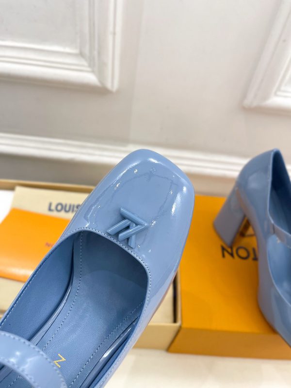 ルイヴィトン 靴 LV メリージェーン パンプス レディース ヒール 9cm lv303381 ブルー N品 ヴィトン 靴 レディース パンプス - 画像 (5)