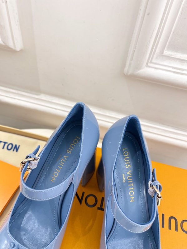 ルイヴィトン 靴 LV メリージェーン パンプス レディース ヒール 9cm lv303381 ブルー N品 ヴィトン 靴 レディース パンプス - 画像 (4)
