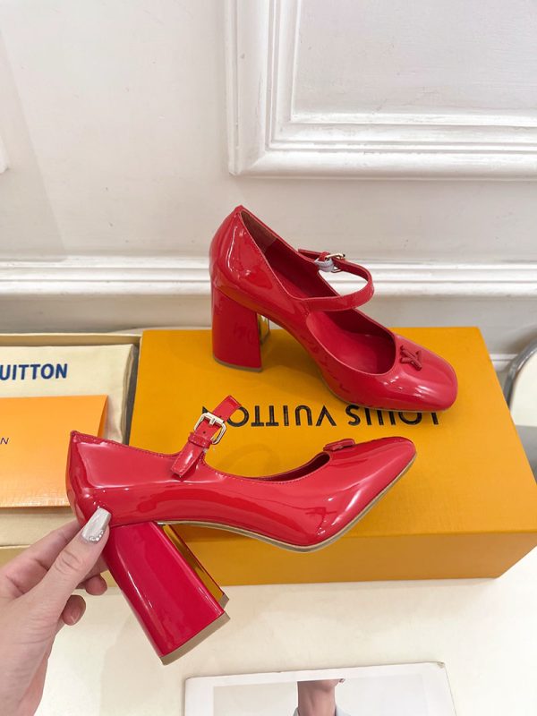 ルイヴィトン 靴 LV メリージェーン パンプス レディース ヒール 9cm lv303383 レッド N品 ヴィトン 靴 レディース パンプス - 画像 (7)
