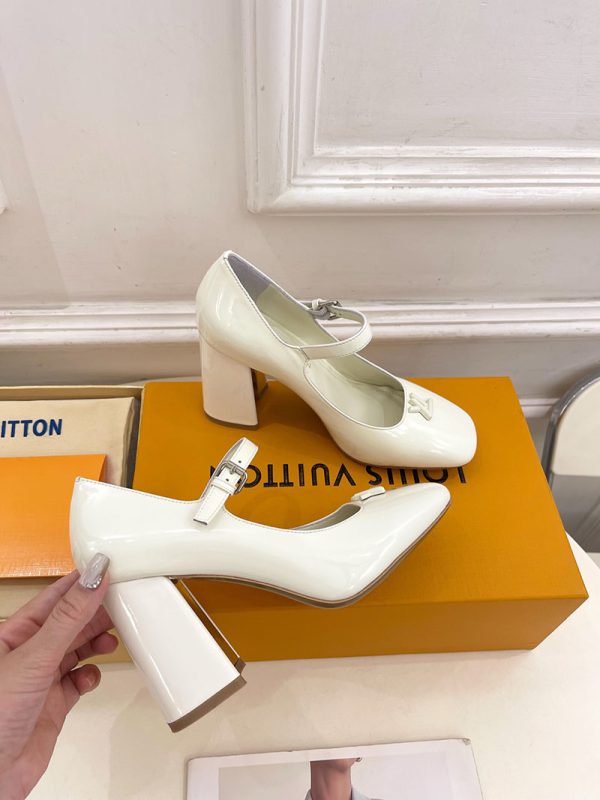 ルイヴィトン 靴 LV メリージェーン パンプス レディース ヒール 9cm lv303384 ホワイト N品 ヴィトン 靴 レディース パンプス - 画像 (7)