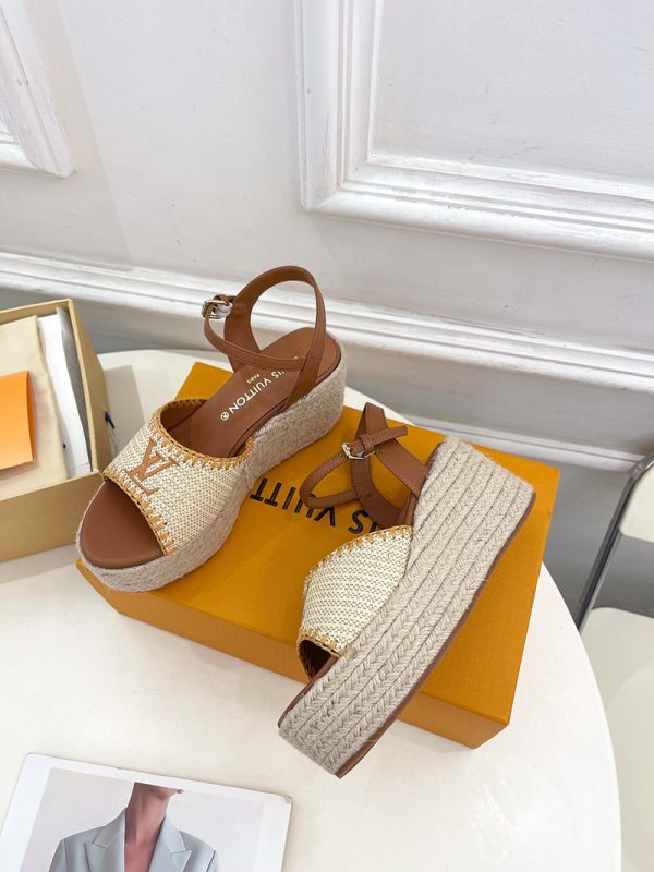 ルイヴィトン 靴 LV サンダル＆エスパドリーユ 2025 新作 レディース靴 lv303390 ブラウン N品 レディース サンダル 人気ブランド - 画像 (6)