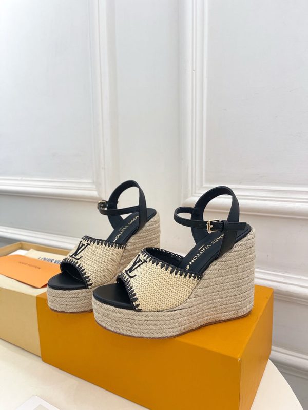 ルイヴィトン 靴 LV サンダル＆エスパドリーユ 2025 新作 レディース靴 lv303397 ブラック N品 夏 サンダル レディース 歩きやすい - 画像 (8)