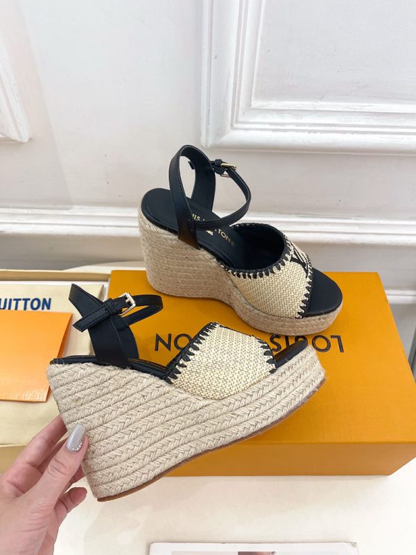ルイヴィトン 靴 LV サンダル＆エスパドリーユ 2025 新作 レディース靴 lv303397 ブラック N品 夏 サンダル レディース 歩きやすい - 画像 (7)