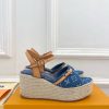 ルイヴィトン 靴 LV サンダル＆エスパドリーユ 2025 新作 レディース靴 lv303399 ブルー N品 夏 サンダル レディース 歩きやすい - 画像 (9)