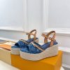 ルイヴィトン 靴 LV サンダル＆エスパドリーユ 2025 新作 レディース靴 lv303399 ブルー N品 夏 サンダル レディース 歩きやすい - 画像 (8)