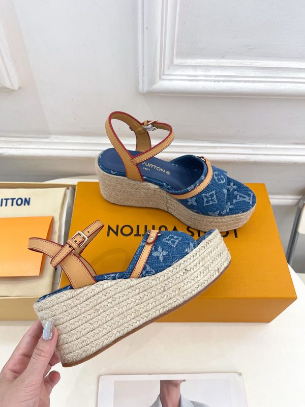 ルイヴィトン 靴 LV サンダル＆エスパドリーユ 2025 新作 レディース靴 lv303399 ブルー N品 夏 サンダル レディース 歩きやすい - 画像 (7)