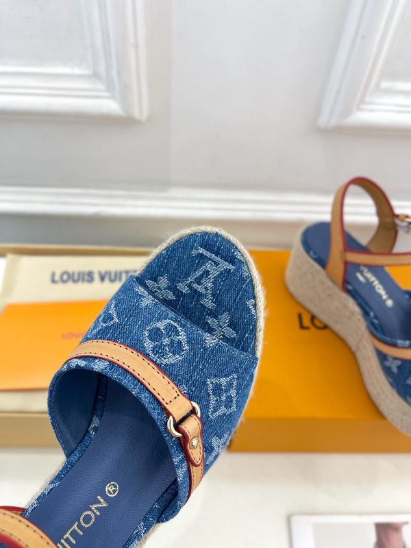 ルイヴィトン 靴 LV サンダル＆エスパドリーユ 2025 新作 レディース靴 lv303399 ブルー N品 夏 サンダル レディース 歩きやすい - 画像 (5)