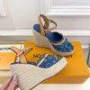 ルイヴィトン 靴 LV サンダル＆エスパドリーユ 2025 新作 レディース靴 lv303402 ブルー N品 レディース サンダルトレンド 2025 - 画像 (7)
