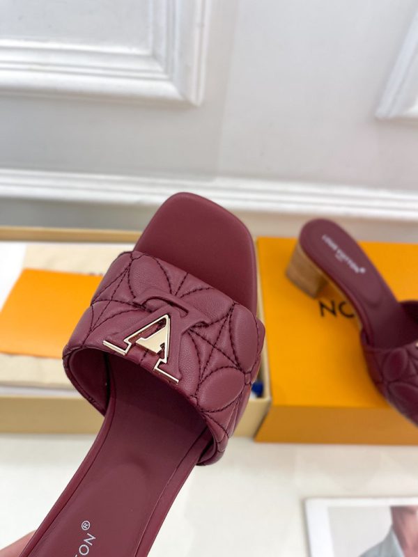 ルイヴィトン 靴 LV マレ ミュール 2025新作 ヒール5cm ワインレッド lv303412 N品 ヴィトン ミュール レディース - 画像 (5)