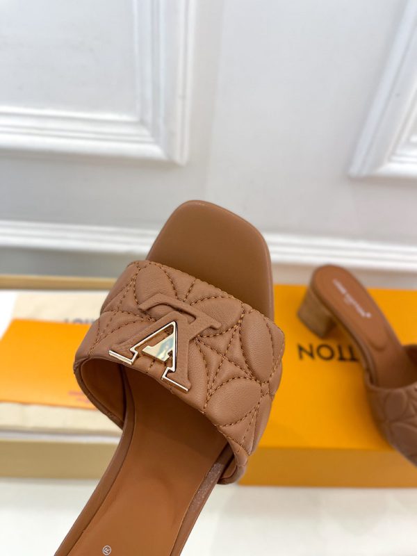 ルイヴィトン 靴 LV マレ ミュール 2025新作 ヒール5cm ブラウン lv303413 N品 ヴィトン ミュール レディース - 画像 (5)