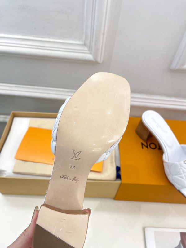 ルイヴィトン 靴 LV マレ ミュール 2025新作 ヒール5cm レディース 1ADCVS ホワイト - 画像 (2)