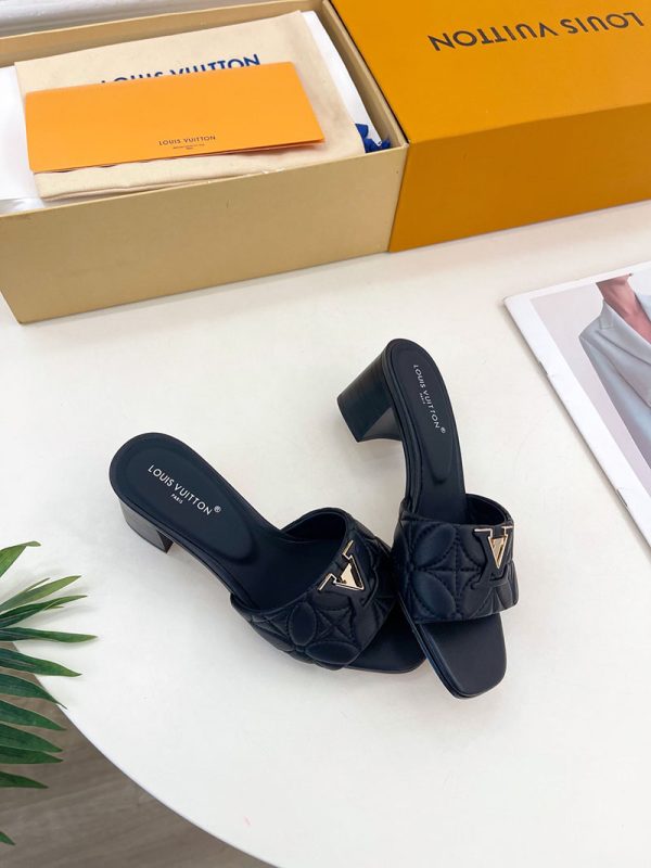 ルイヴィトン 靴 LV マレ ミュール 2025新作 ヒール5cm レディース 1ADCUW ノワール - 画像 (6)
