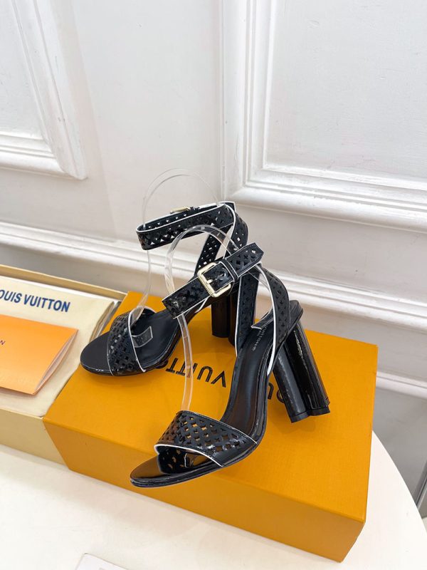 ルイヴィトン 靴 LV シルエットサンダル メッシュレザーストラップ ブラック lv303426 ヴィトン ミュール レディース - 画像 (5)