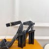 ルイヴィトン 靴 LV シルエットサンダル メッシュレザーストラップ ブラック lv303426 ヴィトン ミュール レディース - 画像 (3)