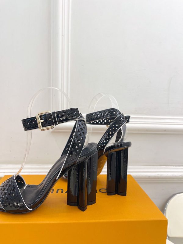 ルイヴィトン 靴 LV シルエットサンダル メッシュレザーストラップ ブラック lv303426 ヴィトン ミュール レディース - 画像 (3)