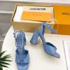 ルイヴィトン 靴 LV スイングサンダル レディース スカイブルー lv303437 N品 サンダル ヒール 可愛い - 画像 (6)