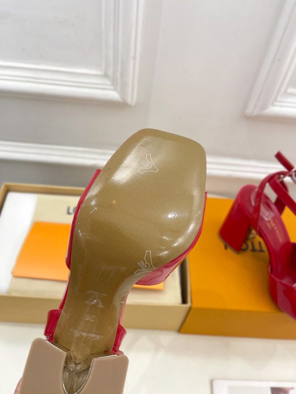 ルイヴィトン 靴 LV スイングサンダル レディース レッド lv303438 N品 サンダル ヒール 可愛い - 画像 (2)