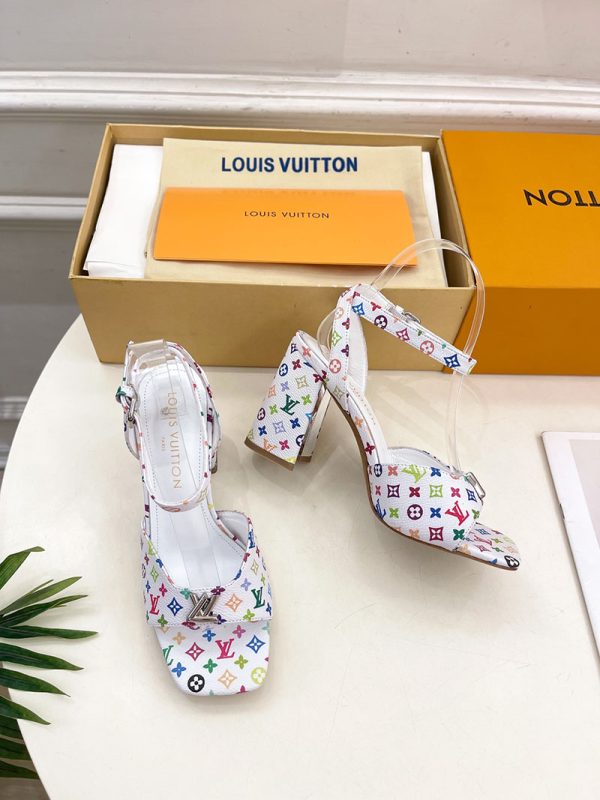ルイヴィトン 靴 LV スイングサンダル レディース マルチカラー lv303440 N品 サンダル ヒール 可愛い - 画像 (6)