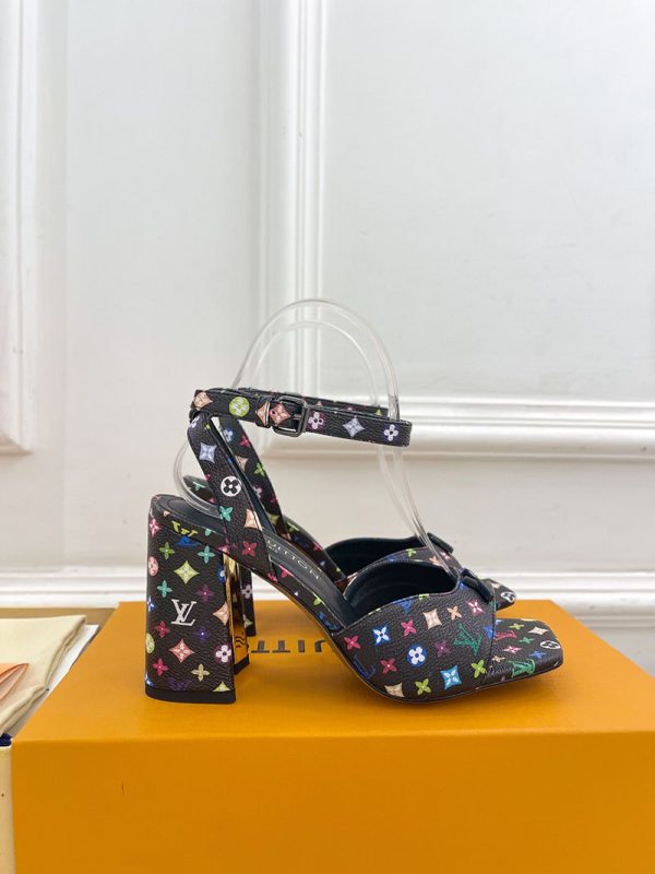 ルイヴィトン 靴 LV スイングサンダル レディース マルチカラー lv303441 N品 ヒール サンダル 歩きやすい ブランド - 画像 (9)