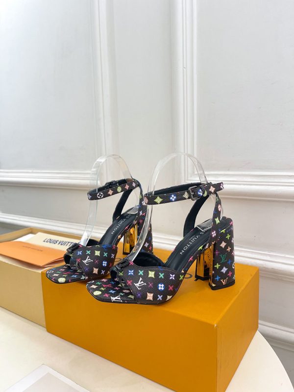 ルイヴィトン 靴 LV スイングサンダル レディース マルチカラー lv303441 N品 ヒール サンダル 歩きやすい ブランド - 画像 (8)