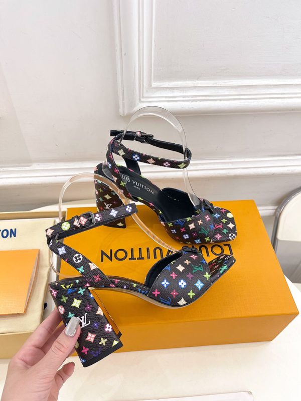 ルイヴィトン 靴 LV スイングサンダル レディース マルチカラー lv303441 N品 ヒール サンダル 歩きやすい ブランド - 画像 (7)