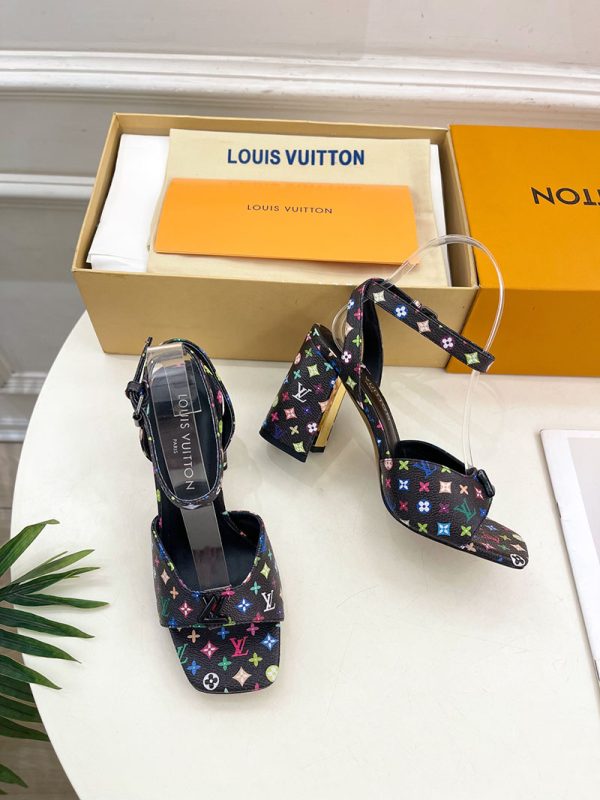 ルイヴィトン 靴 LV スイングサンダル レディース マルチカラー lv303441 N品 ヒール サンダル 歩きやすい ブランド - 画像 (6)