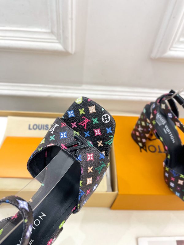 ルイヴィトン 靴 LV スイングサンダル レディース マルチカラー lv303441 N品 ヒール サンダル 歩きやすい ブランド - 画像 (5)
