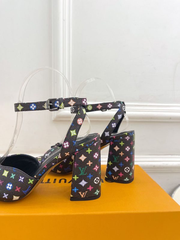 ルイヴィトン 靴 LV スイングサンダル レディース マルチカラー lv303441 N品 ヒール サンダル 歩きやすい ブランド - 画像 (4)