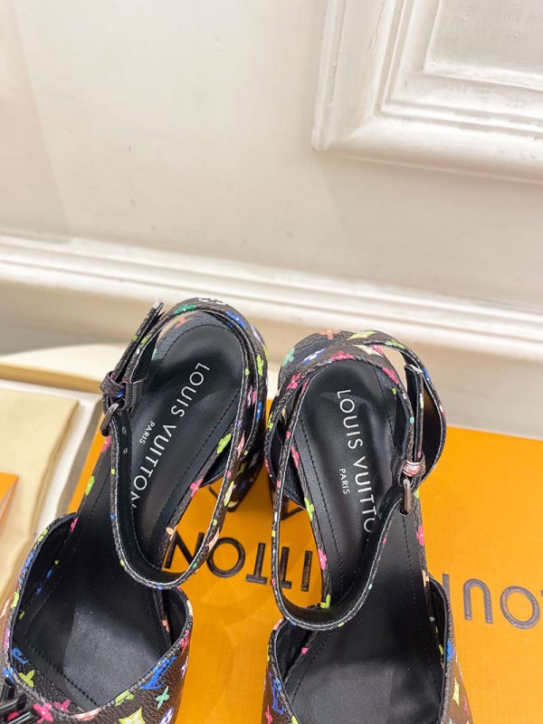 ルイヴィトン 靴 LV スイングサンダル レディース マルチカラー lv303441 N品 ヒール サンダル 歩きやすい ブランド - 画像 (3)