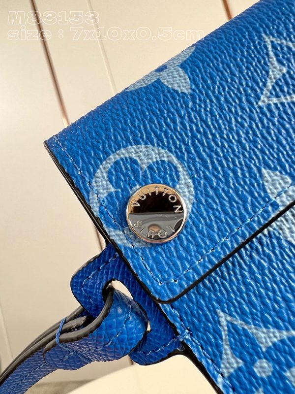 LOUIS VUITTON カードケース ポルト カルト オンストラップ モノグラムキャンバス M83154 コインケース ブルー - 画像 (7)