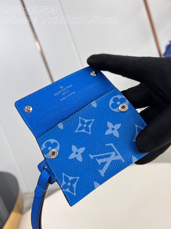 LOUIS VUITTON カードケース ポルト カルト オンストラップ モノグラムキャンバス M83154 コインケース ブルー - 画像 (5)