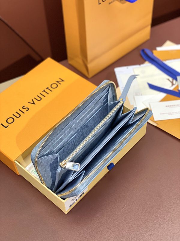 LOUIS VUITTON M83225 モノグラム・アンプラント ラウンドファスナー長財布 ジッピー・ウォレット ブルー - 画像 (8)