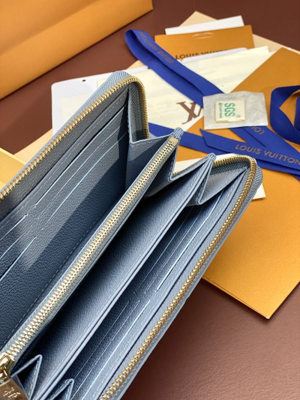LOUIS VUITTON M83225 モノグラム・アンプラント ラウンドファスナー長財布 ジッピー・ウォレット ブルー - 画像 (7)