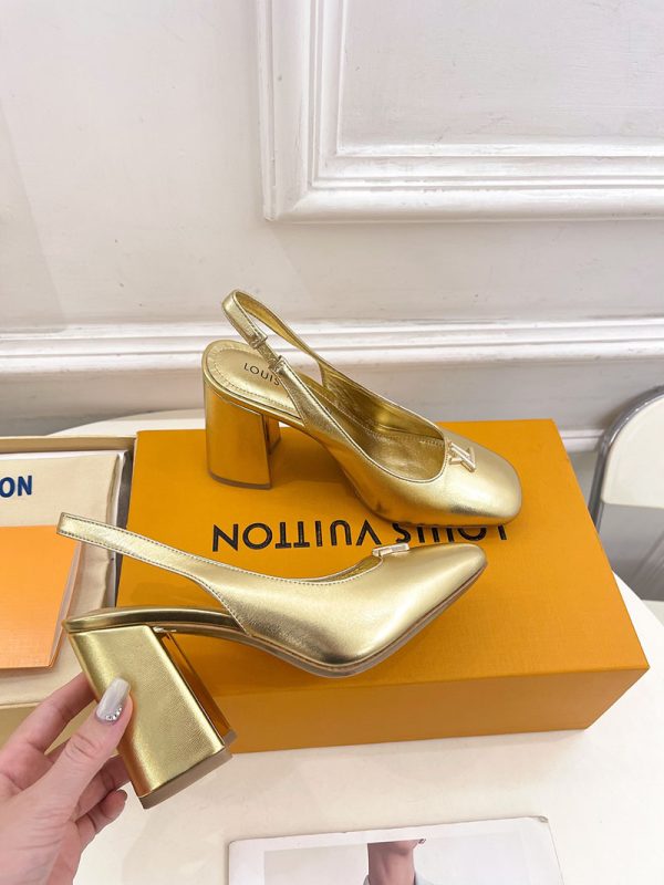 ルイヴィトン 靴 LV スイング スリングバック パンプス 9cm lv303453 ゴールド N品 ルイヴィトン パンプス モノグラム - 画像 (7)