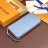 LOUIS VUITTON M83225 モノグラム・アンプラント ラウンドファスナー長財布 ジッピー・ウォレット ブルー - 画像 (5)