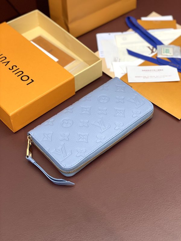 LOUIS VUITTON M83225 モノグラム・アンプラント ラウンドファスナー長財布 ジッピー・ウォレット ブルー - 画像 (5)