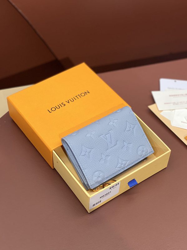 LOUIS VUITTON 二つ折り財布 レディース アンプラント ポルトフォイユ・リサ ブルー M83587 オランプ ブルー 超N品 - 画像 (9)